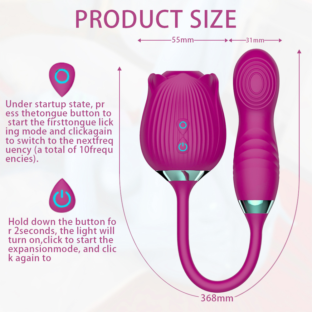 The Rose Toy Clit Sucker With Flapping Vibrator, G Spot Dildo Clitoris Stimulator,rose toy,the rose toy,rose vibrator,rose sex toy