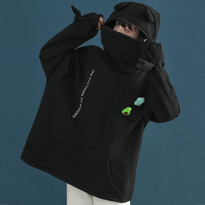 frog letter zipper pocket oversized moletom com capuz the frog kisses the princess